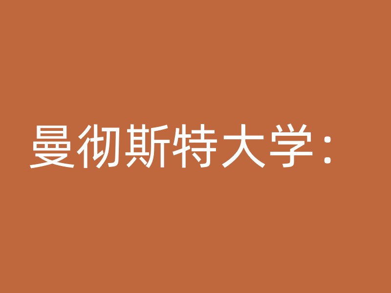 曼彻斯特大学：