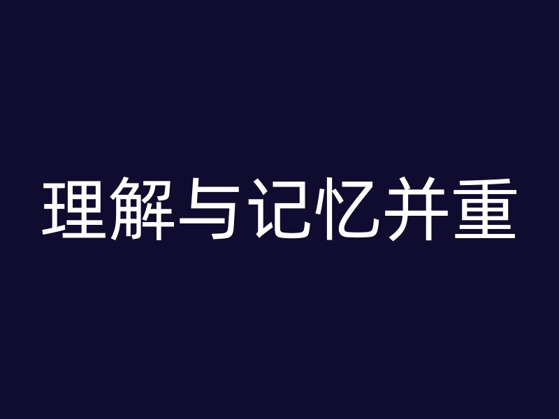 理解与记忆并重