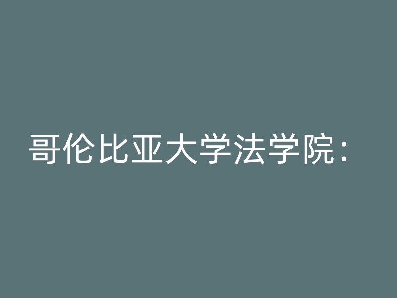 哥伦比亚大学法学院：