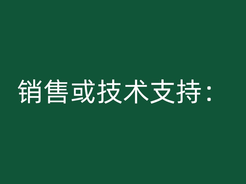 销售或技术支持：