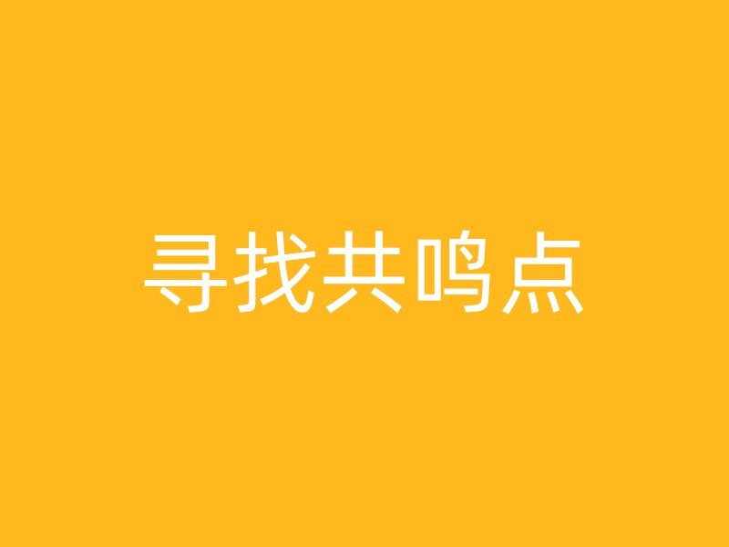 寻找共鸣点