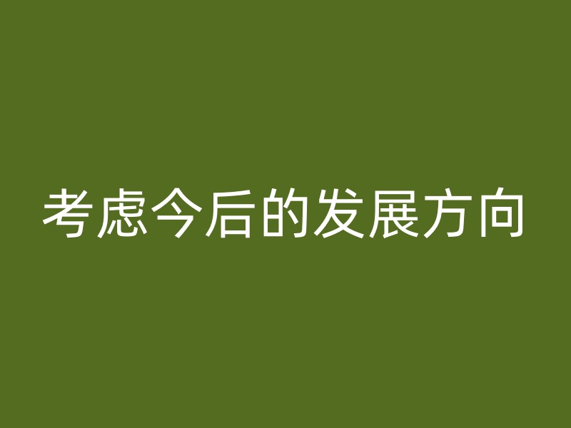 考虑今后的发展方向