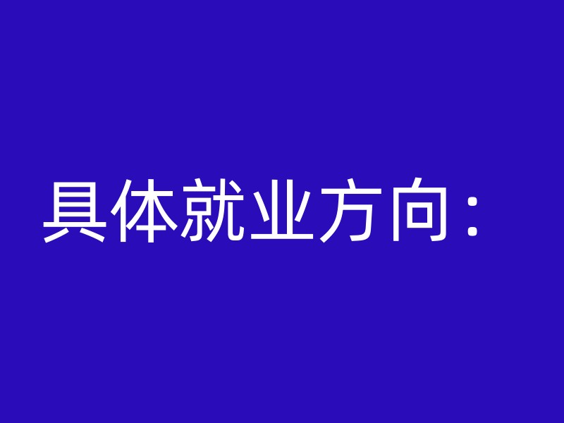 具体就业方向：