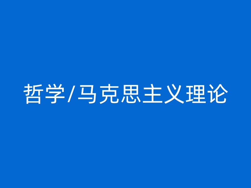 哲学/马克思主义理论