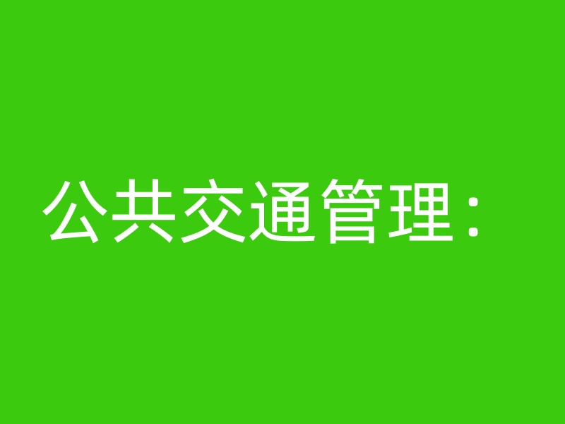 公共交通管理：