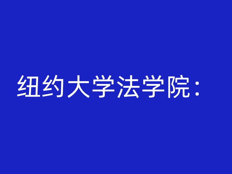 纽约大学法学院：