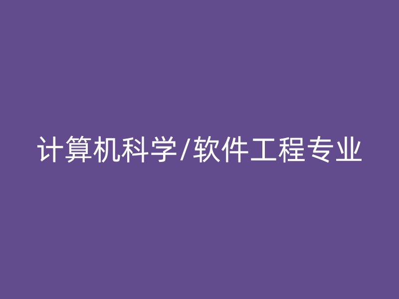 计算机科学/软件工程专业