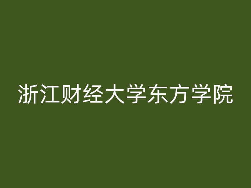 浙江财经大学东方学院