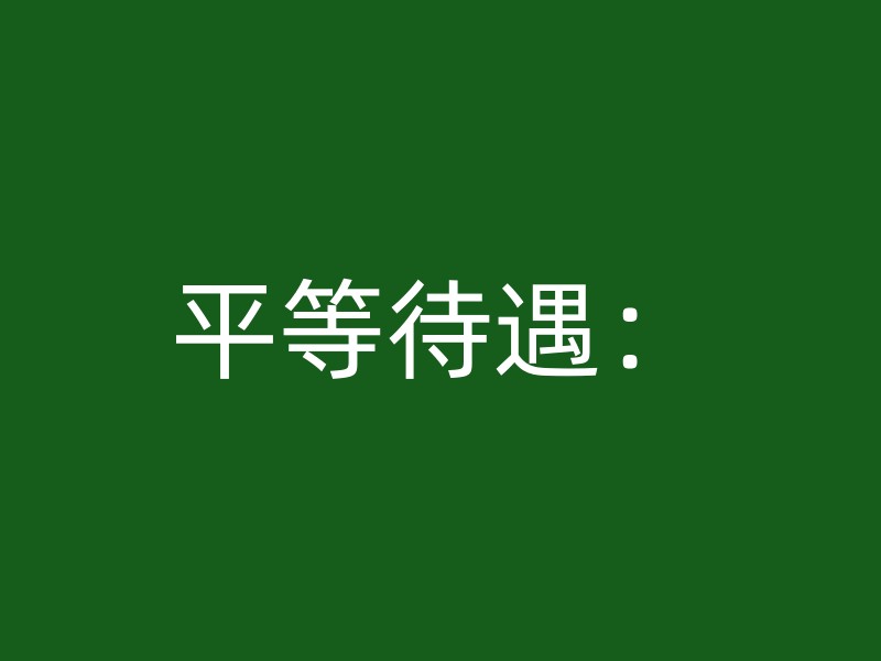 平等待遇：