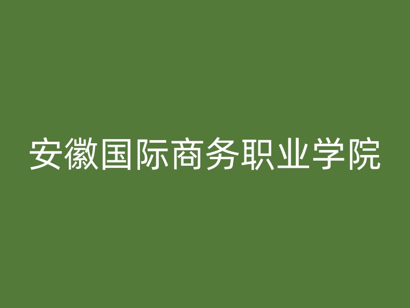 安徽国际商务职业学院