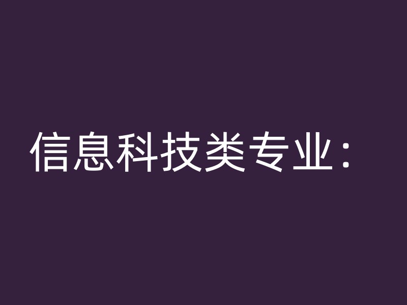 信息科技类专业：