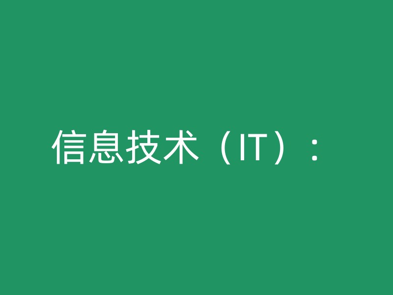 信息技术（IT）：