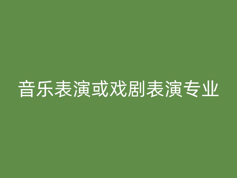 音乐表演或戏剧表演专业