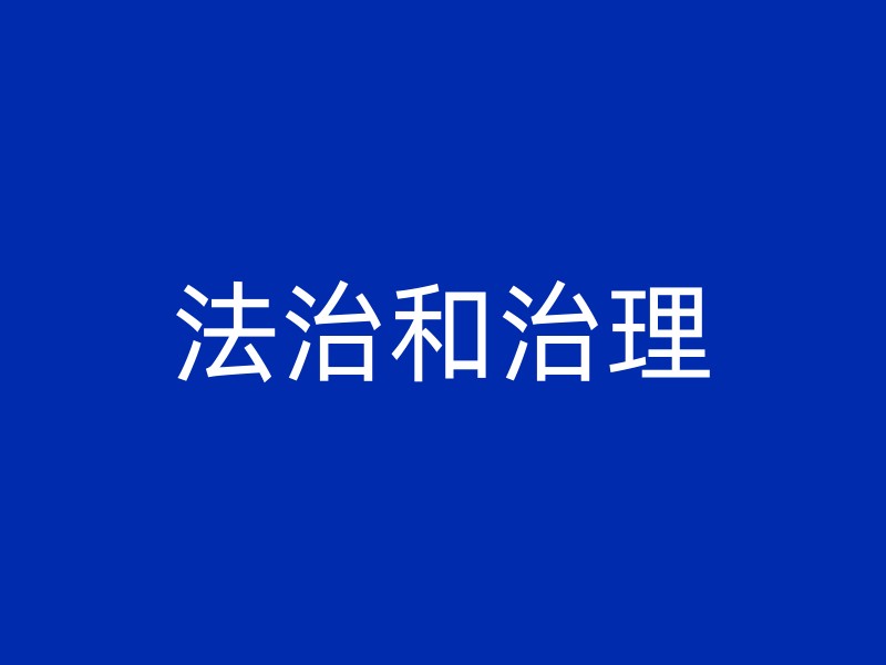 法治和治理