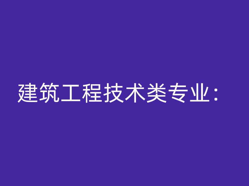 建筑工程技术类专业：