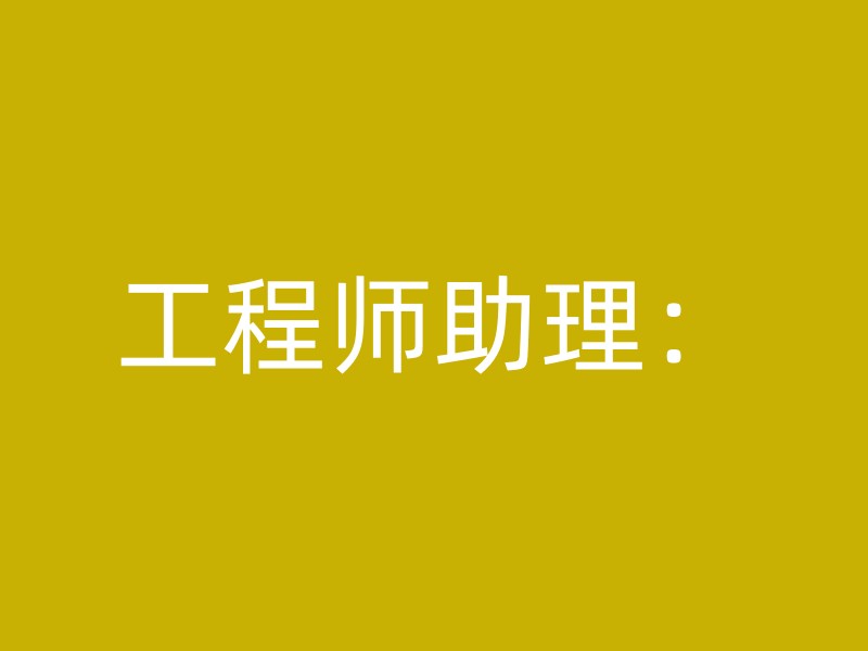 工程师助理：