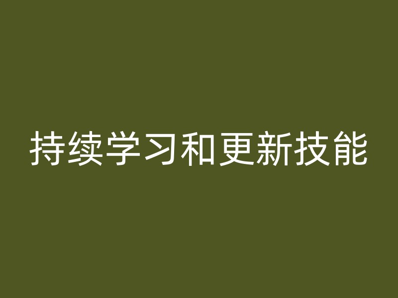 持续学习和更新技能