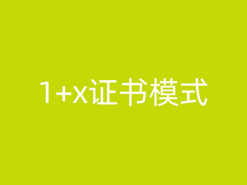 1+x证书模式