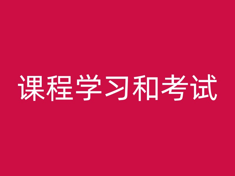 课程学习和考试