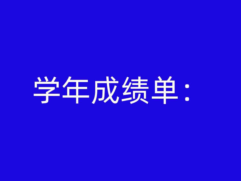 学年成绩单：