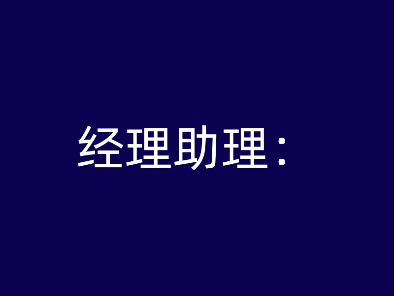 经理助理：