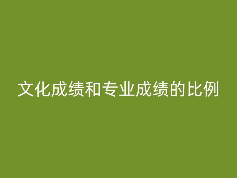 文化成绩和专业成绩的比例