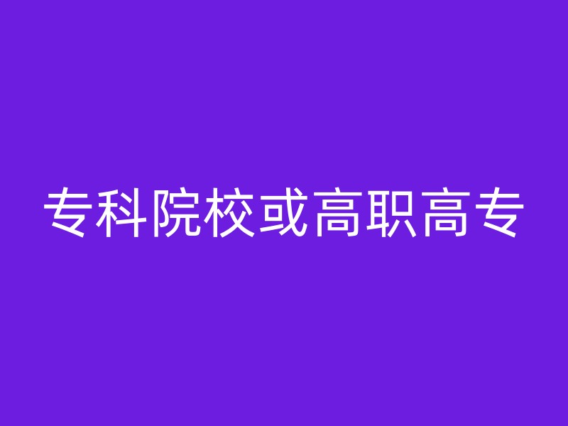 专科院校或高职高专