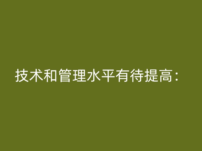 技术和管理水平有待提高：