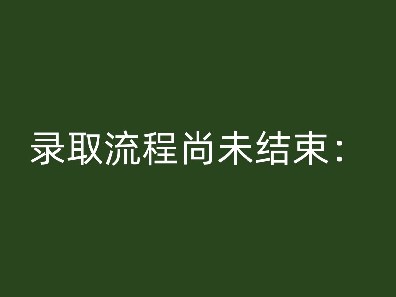 录取流程尚未结束：