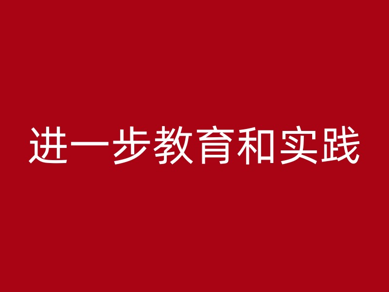 进一步教育和实践