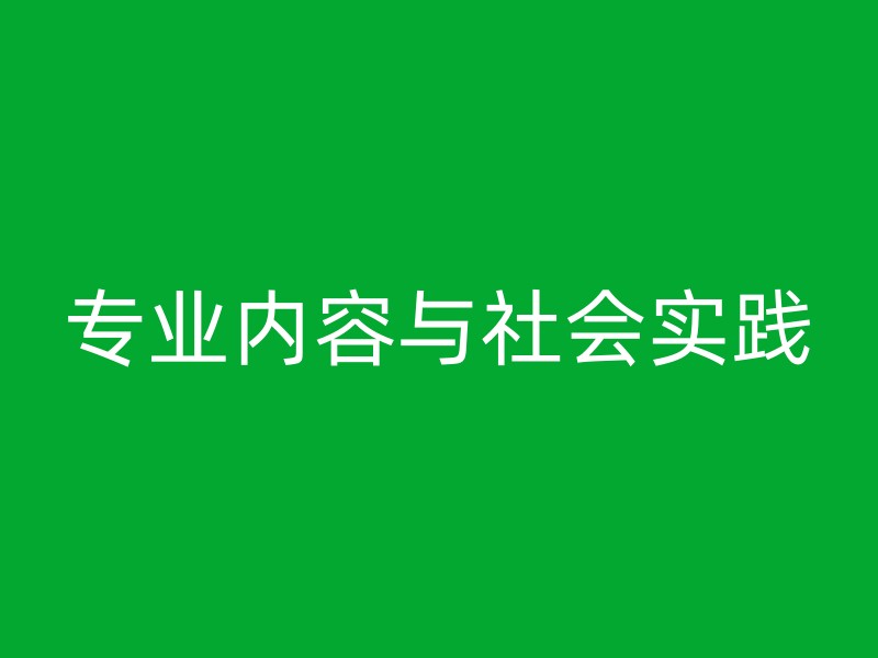 专业内容与社会实践