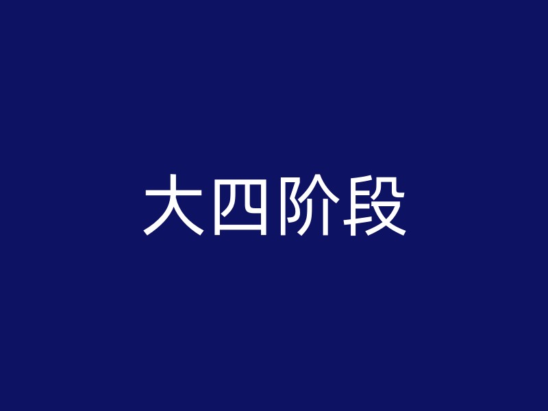 大四阶段