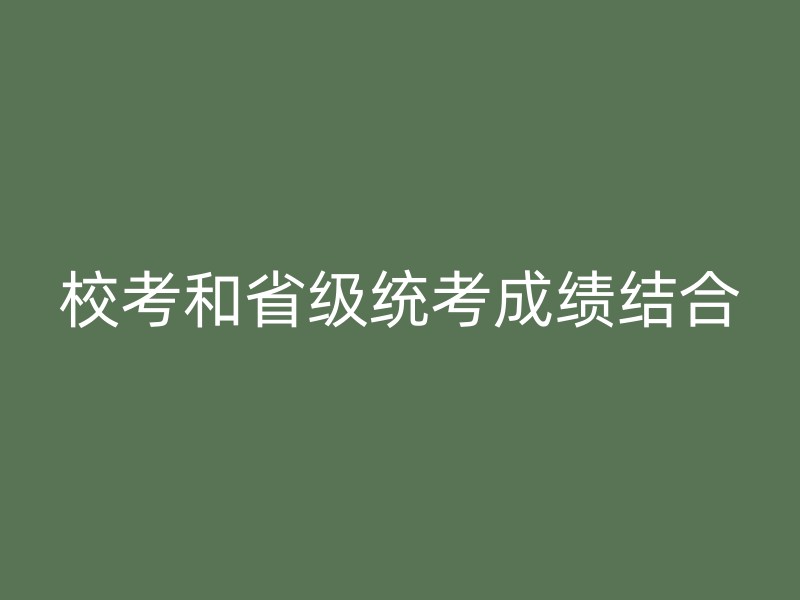 校考和省级统考成绩结合