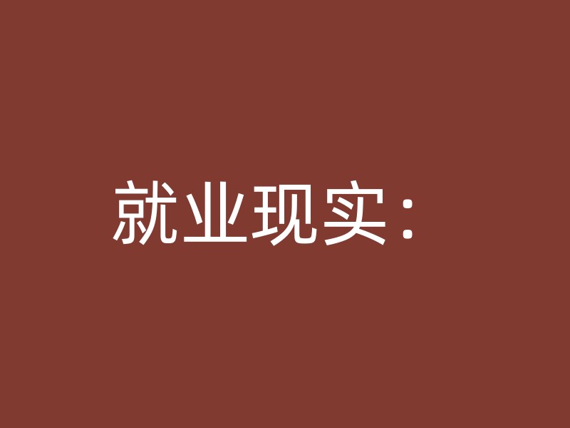 就业现实：