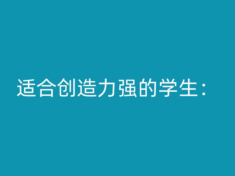 适合创造力强的学生：