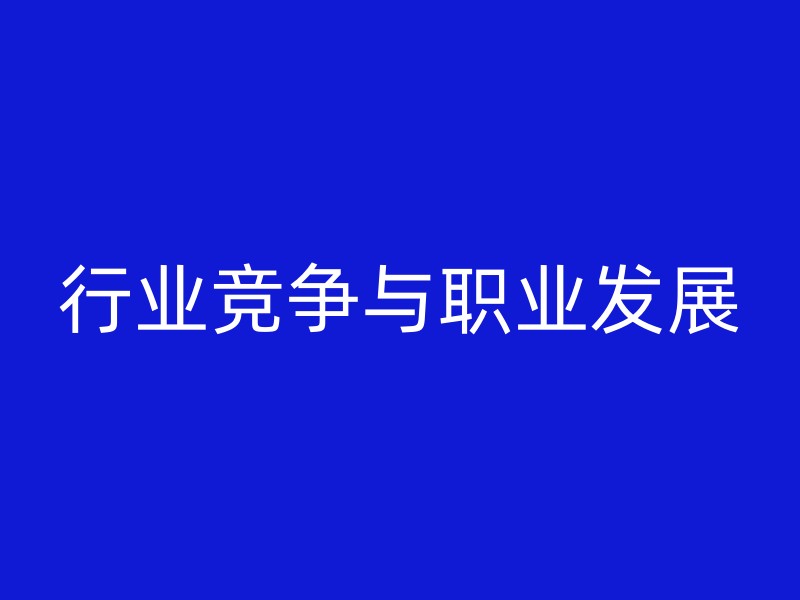 行业竞争与职业发展