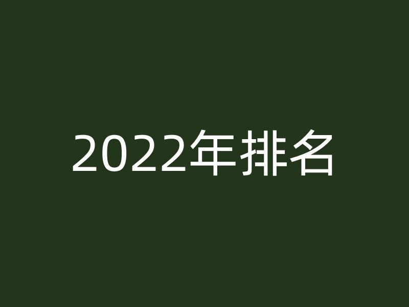 2022年排名