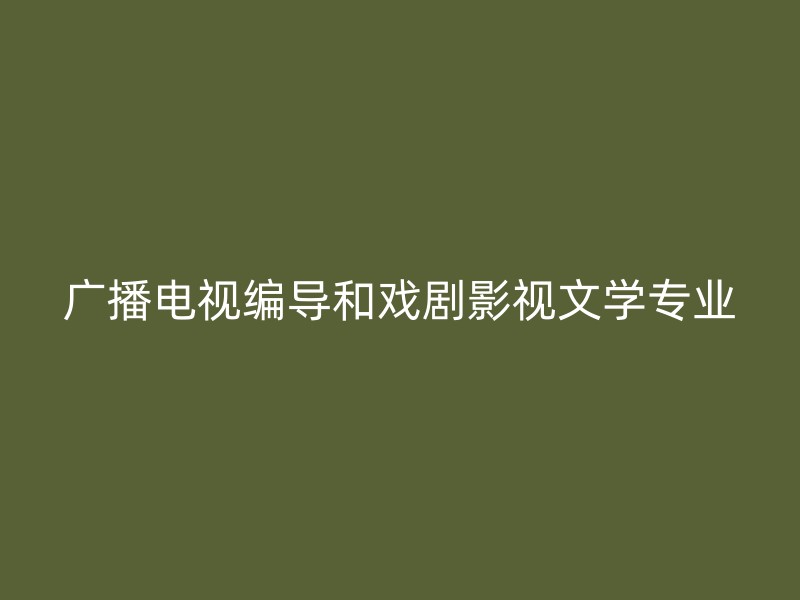 广播电视编导和戏剧影视文学专业