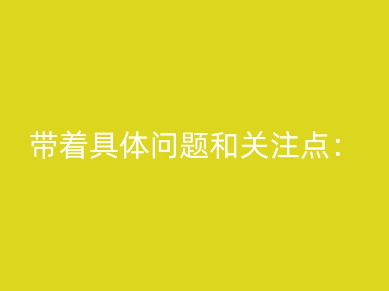 带着具体问题和关注点：