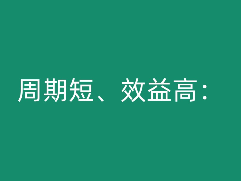 周期短、效益高：