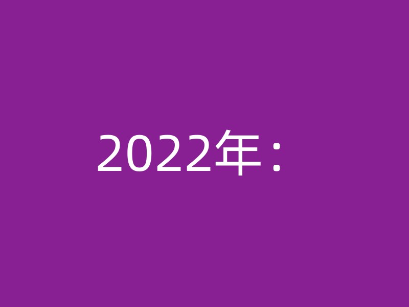 2022年：