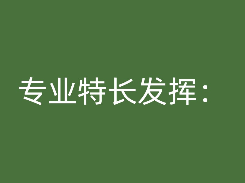 专业特长发挥：