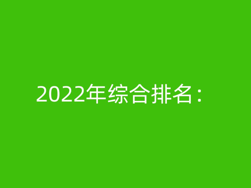 2022年综合排名：