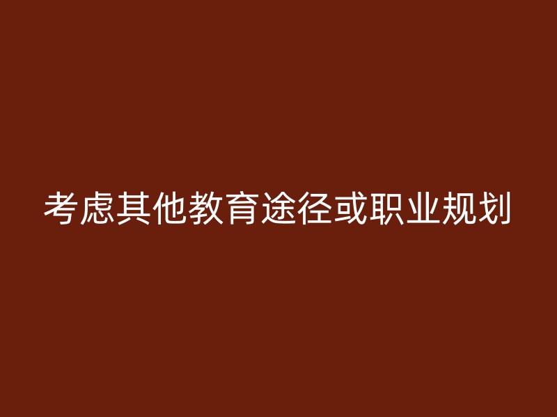 考虑其他教育途径或职业规划