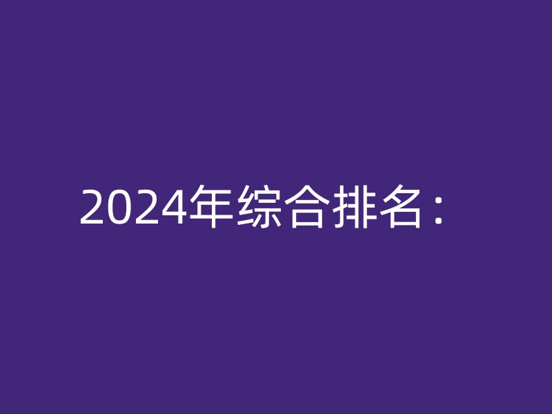 2024年综合排名：