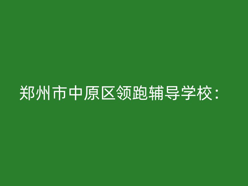 郑州市中原区领跑辅导学校：