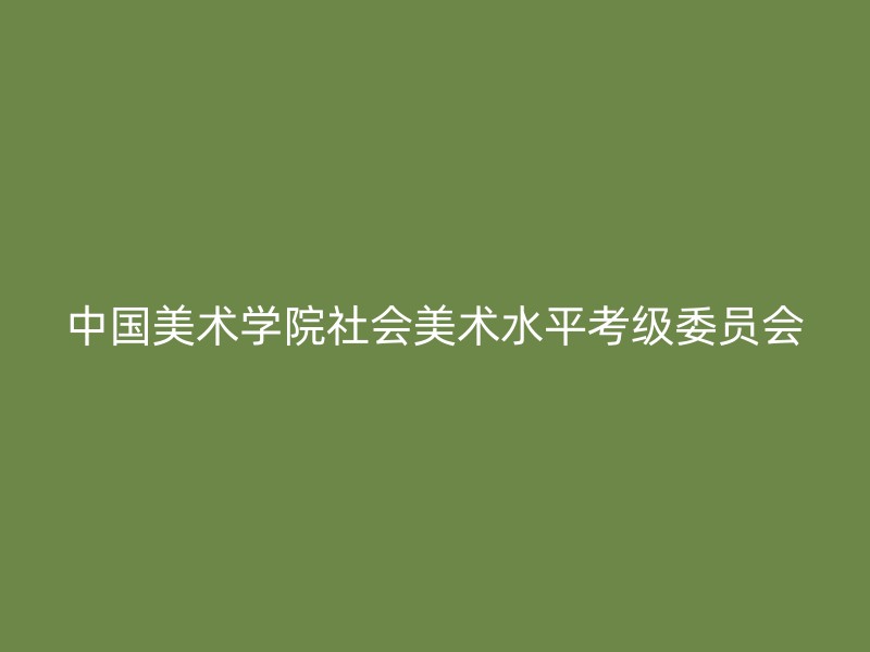 中国美术学院社会美术水平考级委员会