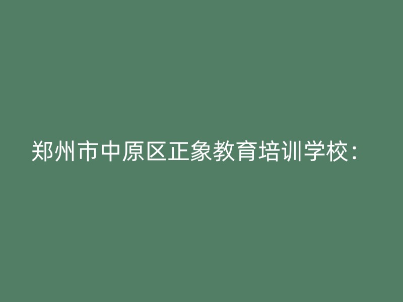 郑州市中原区正象教育培训学校：