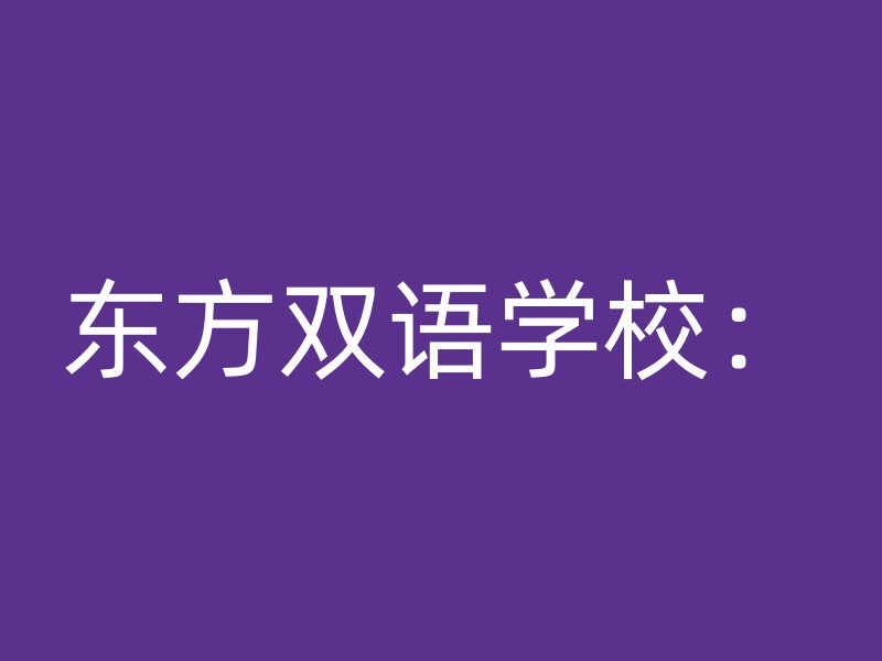 东方双语学校：