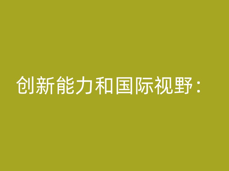 创新能力和国际视野：